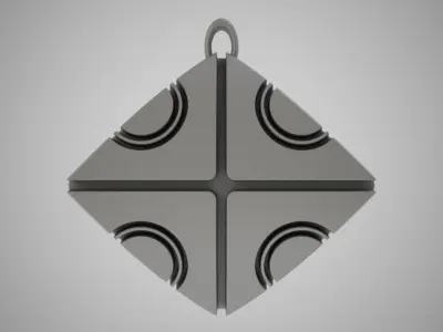 Abstract Square Pendant 3D print model