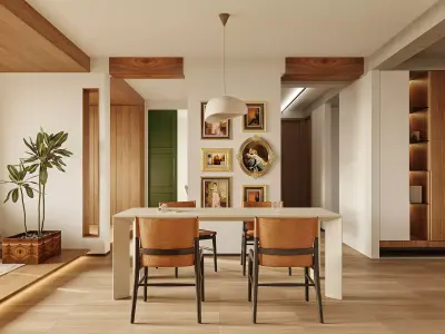 Modern living room dining room interior scenes 588 3D model