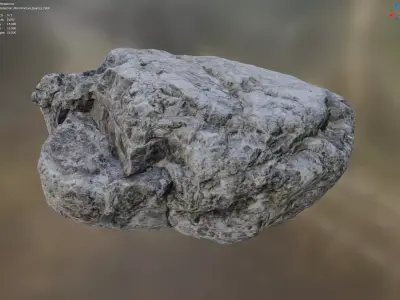 MicroFractured Quartz 3 - 8K Textures - 6 Mesh Resolutions Low-poly 3D model