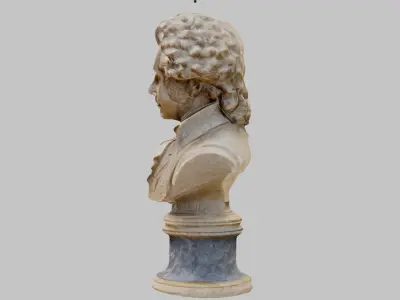 Ludwig van Beethoven Bust 3D Model Low-poly 3D model