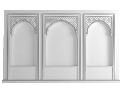 Oriental-style arch Arabic wall 3D model