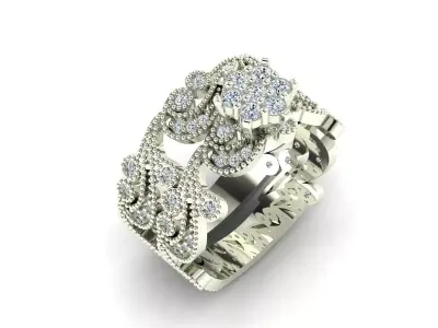 Womens Two piece solitaire ring 3D print model