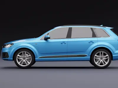 Audi Q7 Tfsi e Black Metalic Blue 3D model