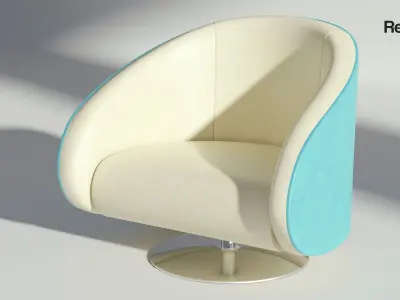 Leather Rotating Armchair 3D model