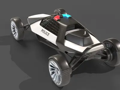 Futuristic scifi police concept car Low-poly 3D model