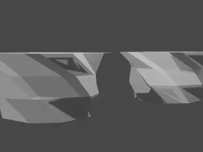 Flowerpot lowpoly pair of sculptures Free low-poly 3D model