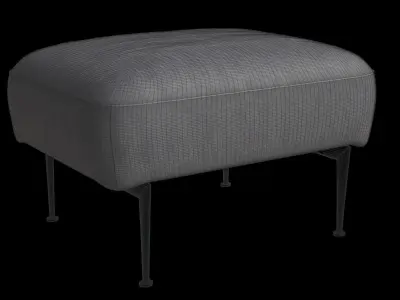 Footstool Gray Color 3D model