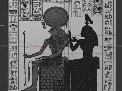 Egyptian Relief Horus and Geb rel05 3D print model