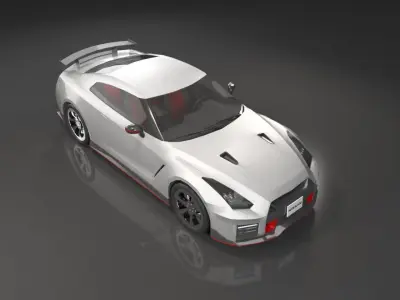 Low poly Nissan GT-R Nismo 2018 Low-poly 3D model
