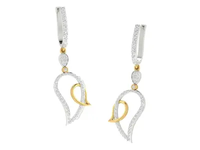 Women Drop Earrings 3dm STL OBJ FBX Renders Details 3D print model 12