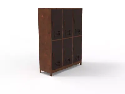 METAL CABINET -TRIPLE LONG SIX COVER-RUSTY Low-poly 3D model