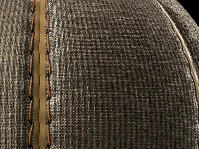 Fabric Materials 43- Stitched Fabric By Sbsar Pbr 4k Seamless Low-poly 3D model