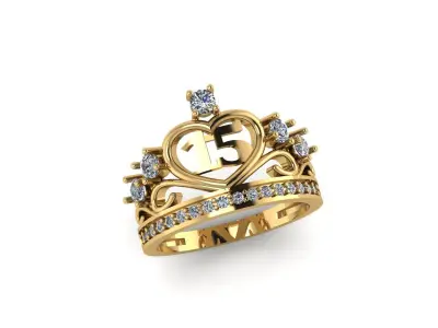 Teen Elegance The 15thYear Ring Symbolizes Graceful Transitions 3D print model
