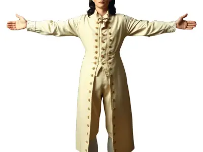 Elegant Cream Suit model pack Low-poly 3D model