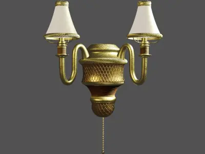 Low-poly Lamp wall with two lights Free low-poly 3D model
