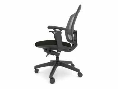 Modern Office Chair - with mesh for the back - No headrest Low-poly 3D model
