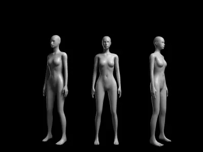 Animated Female Mesh - 12 sport poses v4 Low-poly 3D model