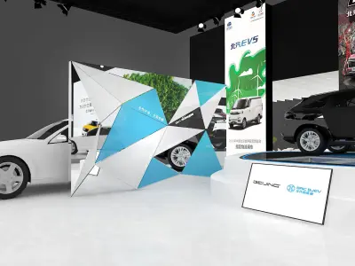 baic group booth  exhibition  car  3D model
