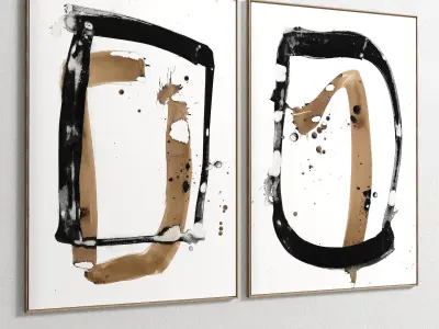 Plaster Two Photo Frame 65 Low-poly 3D model