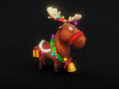 Redeer complete animation Low-poly 3D model