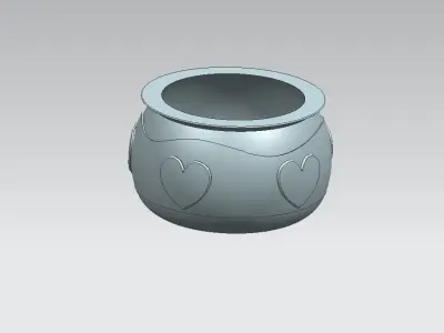Bowl pot with hearts Free 3D model