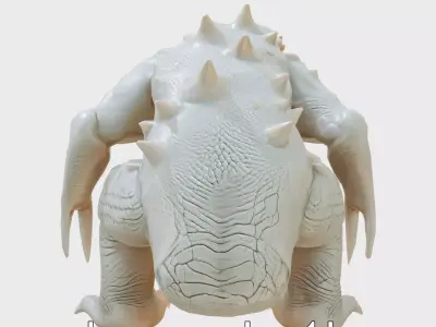 Glowing Slime Monster with Multiple Mouths Low-poly 3D model