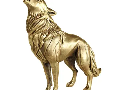 wolf statue  3D model