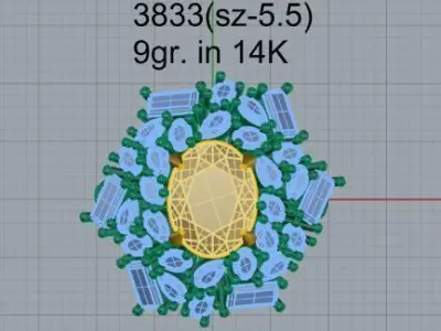 Luxury Ring With Diamonds 3833 3D print model