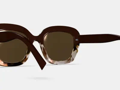 Gabriela Sunglasses in Ganache Tortoise Fade 3D model