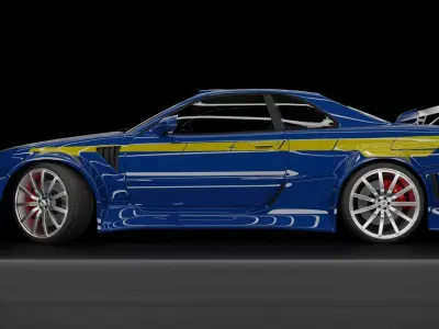 Nissan Skyline R34 NFSU2 Rigged 3D model