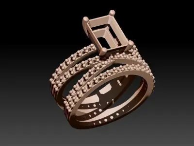 Ring with radiant 3D print model