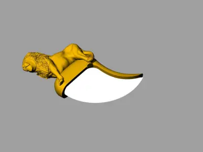 lion necklace claw vintage 3D print model