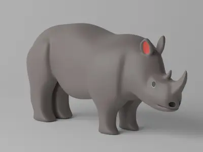 Cartoon Rhinoceros Rhino 3D model