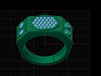 Print Ready STL 3DM  Gents Rings Diamond Men Ring  3D print model 237