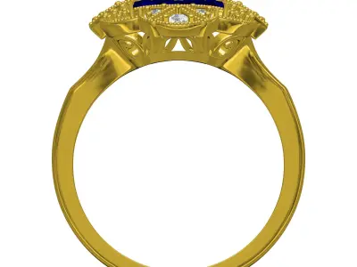 Vintage Style Art Deco Ring 3D print model