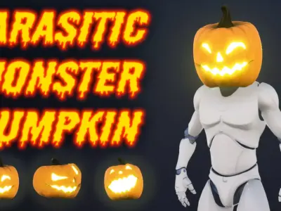 Parasitic Monster Pumpkin for UE Low-poly 3D model