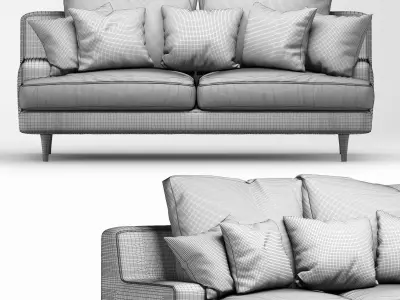 Roche Bobois sofa green 3D model