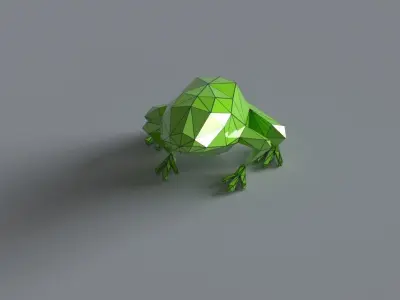 Frog lowpoly 3D print model polygonal Low-poly 3D model