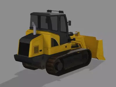 Small Bulldozer Wheel Loader Rigged 3D Model Low-poly 3D model