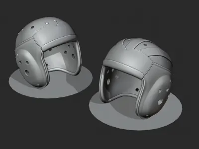 1930s Leather Football Helmet 3D print model