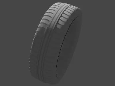 high poly car wheel 3D model