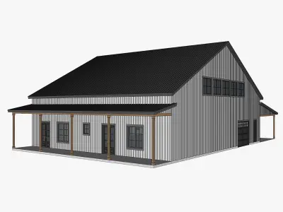 Barndominium House 082 -Archimple LLC Low-poly 3D model