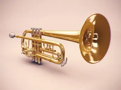 Trumpet golden 3D model
