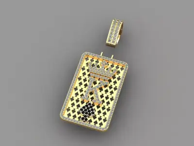 pendant CLUBS KING stl 3D model