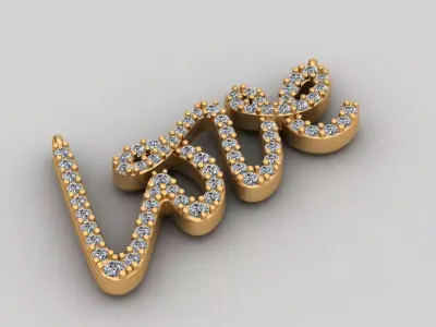 Tiffany Love Pallomas Graffiti Necklace 3D Printable Brand 3D print model