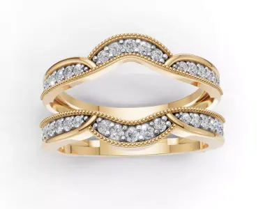 AV 709 Diamond Ladies Enhancer Double Guard Ring 3D print model