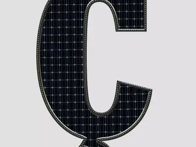 Solar Panel Letter - C 3D model
