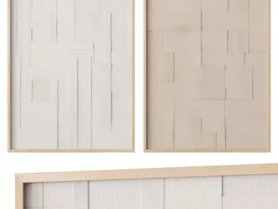 Textured paper abstract art 3D model