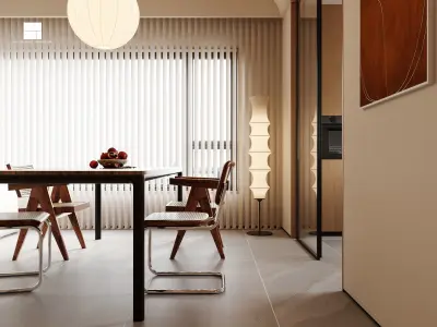 Modern Elegance3D LivingDining  Bedroom Spaces 3D model