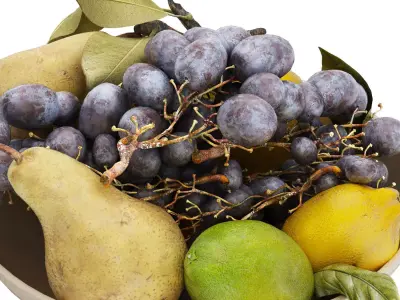 bowl of tropical fruits 15 3D model